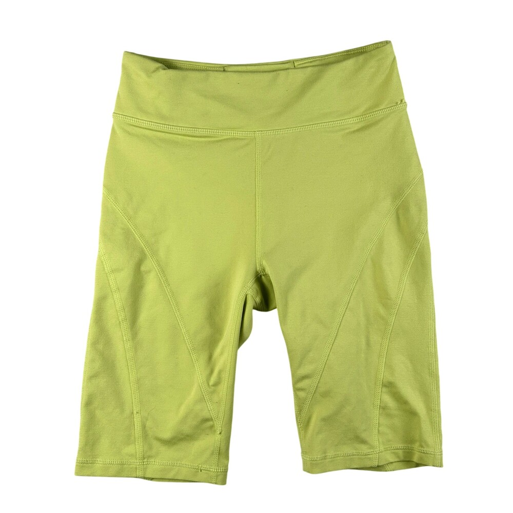 FP Movement Shorts Womens Size XS Green High Rise Biker Stretch Athletic Yoga 8"